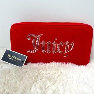 Red Velvet Rhinestone Bejeweled Juicy Couture Wallet NWT